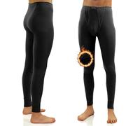 sesto senso Herren Lange Unterhosen Schwarz 100% Baumwolle ThermoUnterhosen Funktionsunterwäsche Winter M_114 S Black