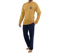 7542 Sesto Senso Herren-Langarmpyjama - Senf - Größe XL