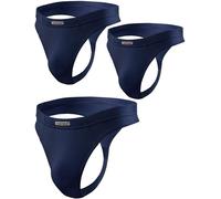 sesto senso Herren String Micromodal Tanga Slips Sexy 3er Pack Thong S 3 Blau