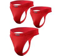 sesto senso Herren String Micromodal Tanga Slips Sexy 3er Pack Thong S 3 Rot