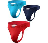 sesto senso Herren String Micromodal Tanga Slips Sexy 3er Pack Thong XXL 3 Mix Rot