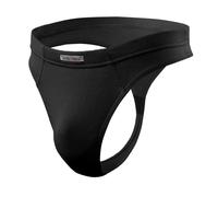 sesto senso Herren String Tanga - Schwarz Männer Thong aus Mikromodal, Atmungsaktiv & Bequem, Low Rise Slip Unterwäsche - Größe M