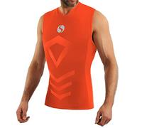 sesto senso Herren Tank Top v Ausschnitt Sport Unterhemd ThermoSport Unterhemd ärmellos Unterwäsche Unterziehshirt XXL/3XL Orange