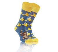 sesto senso Lustige Baumwolle Socken Damen Herren Bunte Ungleiche Funny Socks Tiere Monkey Banana 39-42 Banane Affe