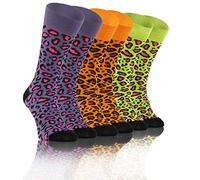 sesto senso Lustige Bunte Verrückt Socken Baumwolle Damen Herren 3 Pack Gemusterte Ungleiche Funny Socks Oddsocks gefleckte Katze 43-46 3 Gepard