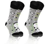 sesto senso Lustige Bunte Verschiedene Socken Baumwolle 2 Pack Unisex Bambus Bamboo 35-38 Panda