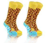 sesto senso Lustige Bunte Verschiedene Socken Baumwolle 2 Pack Unisex wilde tiere 39-42 Giraffe
