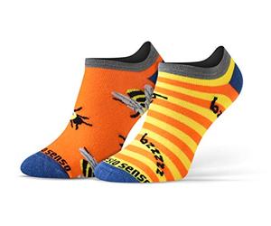 sesto senso Lustige Sneaker Socken Baumwolle Bunte Füßlinge Damen Herren 1 Paar Funny Socks Wespe 35-38 Bienen