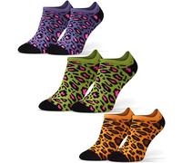 sesto senso Lustige Sneaker Socken Baumwolle Bunte Füßlinge Damen Herren 3 Paar Funny Socks gefleckte Katze 39-42 3 Gepard