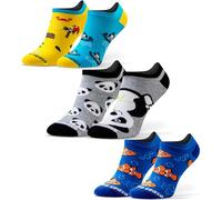 sesto senso Lustige Sneaker Socken Baumwolle Bunte Füßlinge Damen Herren 3 Paar Funny Socks Panda Fisch Piraten verrückte 35-38 3 Fetzig