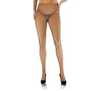 sesto senso Netzstrumpfhose Feinmaschig Sexy Damen Engmaschig Netzstrümpfe 3/4 M/L Braun