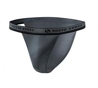 sesto senso Slip Herren Tanga Baumwolle 1er Pack Sexy Unterhosen Basic Unterwäsche für Männer L Graphit