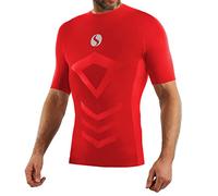 sesto senso Sportunterhemden Herren Kurzarm Thermounterhemd Kompressionsshirt Unterziehshirt L/XL Rot Red