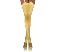 sesto senso Strapsstrümpfe mit Naht hinten muster 20 Den Strumpfhose mit Strumpfhalter Strapse Strümpfe zum Anstrapsen PDP_02 5/6 XL/XXL Gelb