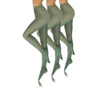 sesto senso strumpfhosen damen 3 pack Grün 40 den Bunte Blickdicht Microfaser Grün 44-46 4 L Smeraldo