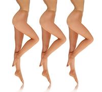 sesto senso Strumpfhosen Damen hautfarben Transparent 3er Pack Den 8 Glatte Feinstrumpfhose XL Golden 3pack