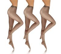 sesto senso Strumpfhosen Damen Transparent 3er Pack Den 8 Glatte Feinstrumpfhose