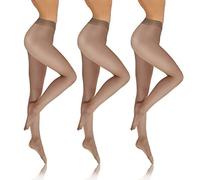sesto senso Strumpfhosen Damen Transparent 3er Pack Den 8 Glatte Feinstrumpfhose