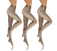 sesto senso Strumpfhosen Damen Transparent 3er Pack Den 8 Glatte Feinstrumpfhose