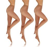 sesto senso Strumpfhosen Damen Transparent 3er Pack Den 8 Glatte Feinstrumpfhose 3 M Braun 3pack