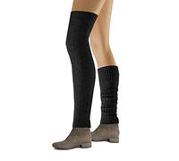 sesto senso Stulpen Damen Baumwolle Beinwärmer Overknee Waden Winter Strick Wadenwärmer zopfmuster Schwarz