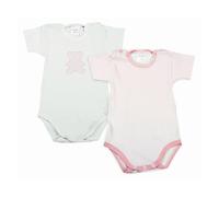 Set 2 Baby-Body mit rosa Tupfen und halben Ärmeln - 3 Monate
