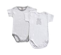Set 2 grau gepunkteter Babybody mit halben Ärmeln - 6 Monate