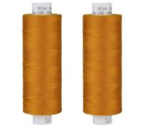 SET 2 x Nähgarn Nähmaschine AMANN TROJA Nähfaden Allesnäher Universal 2 x 500 m bernstein