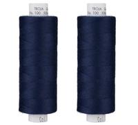 SET 2 x Nähgarn Nähmaschine AMANN TROJA Nähfaden Allesnäher Universal 2 x 500 m marine