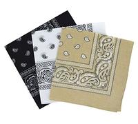 Set 3 bandanas paisley damen und herren 57x57cm