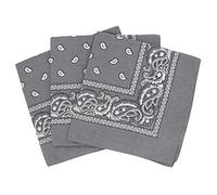 Set 3 bandanas paisley damen und herren dunkelgrau