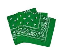 Set 3 bandanas paisley damen und herren dunkelgrün