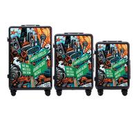 Set 3 Koffer Wings ABS+ Customized Tuse Pih SCHWARZ Schwarz