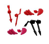 Set 4x Ohrstecker Modeschmuck pink rot schwarz aus Vollplastik