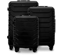 Set aus 3 Wings CRAKE POLICARBON 100% SCHWARZ Koffern in den Größen S/M/L Schwarz