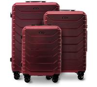 Set aus 3 Wings CRAKE POLICARBON 100% WINE RED Koffern in den Größen S/M/L Rot