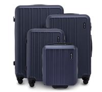 Set aus 4 Koffern WINGS HARRIER S M L + 16” Reise-Set BLUE Blau