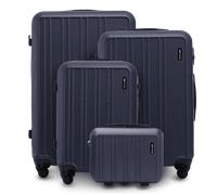 Set aus 4 WINGS HARRIER Koffern S M L + Kosmetikkoffer BLUE Blau