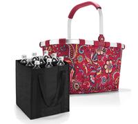 Set aus carrybag (22L) und bottlebag - Einkaufskorb + Flaschentasche-rot