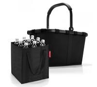 Set aus carrybag (22L) und bottlebag - Einkaufskorb + Flaschentasche-schwarz