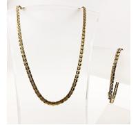 Set aus Collier und Armband 835 Silber vergoldet