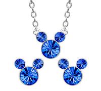 Set aus Halskette und Ohrringen aus Messing für den Geburtsmonat mit Mickey Mouse, Messing