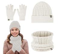Set aus Schal und Handschuhen für Damen,Mütze, Handschuhe und Schal-Set für Damen - Set aus Samtmütze und Handschuhen für Damen, warmer Schal | Wintermütze, gestrickte Damenmütze, Handschuhe und Schal