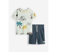 Set aus T-Shirt und Shorts - Allover-Print - Hellblau 116