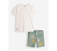 Set aus T-Shirt und Shorts - Allover-Print - weiß 116
