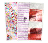 Set Diamond Sticker Glitzersteine Schmucksteine selbstklebend, Acryl Kristall Diamanten zum Aufkleben, Basteln und Gestalten (1512 Stück - rund - mehrfarbig)