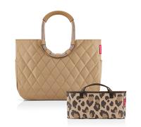 reisenthel Loopshopper L Frame Rhombus Ginger + Organizer Leo Macchiato - Funktionaler Taschen-Organizer: Für noch mehr Ordnung in Ihrer reisenthel Handtasche