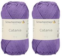 [Set mit 2 Knäuel] SMC Catania Originals 100 % merzerisiertes Baumwollgarn, insgesamt 100 g. Je 125 m Amigurumi-Garn Fine-Sport 2 (113 Violett)