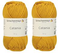 SMC Catania Originals 100% merzerisiertes Baumwollgarn, insgesamt 100 g, 50 g, 136 Yrds Amigurumi Garn Fine-Sport 2 (249 Gold)