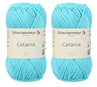 [Set mit 2 Knäuel] SMC Catania Originals 100 % merzerisiertes Baumwollgarn, insgesamt 100 g. Je 50 g / 125 m Amigurumi-Garn Fine-Sport 2 (397 Türkis).